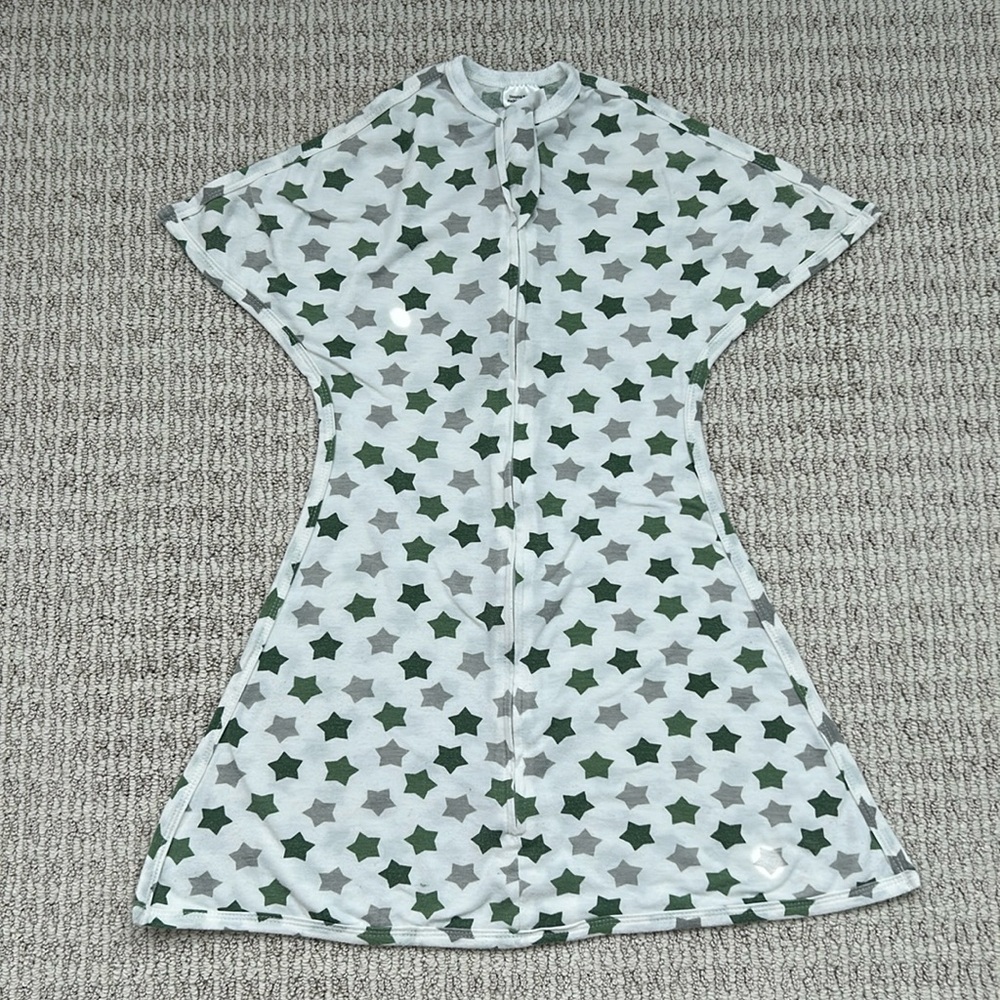 Baby Sleepsuit Swaddle with Green Star Print